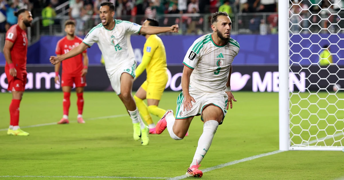 Algeria rallies past Jordan 2-1 for its first win at a World Cup since 2014