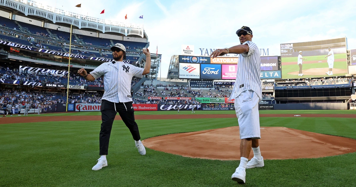 Brunson and Hart throw out first pitches at Yankee Stadium as Knicks celebrate NBA title