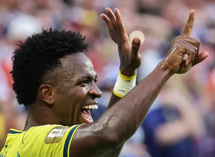 Vinícius Júnior scores 2 goals as Brazil beats Scotland 3-0 to win its World Cup group