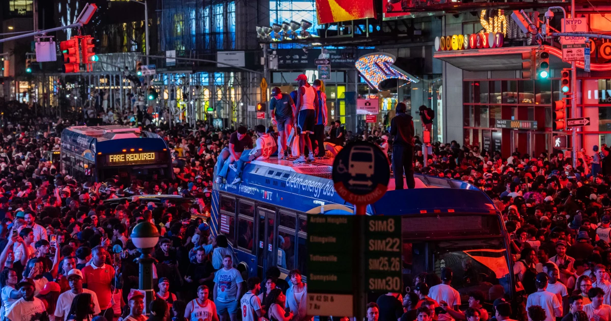 Knicks’ long-awaited title sparks wild celebrations — and a night of chaos in New York