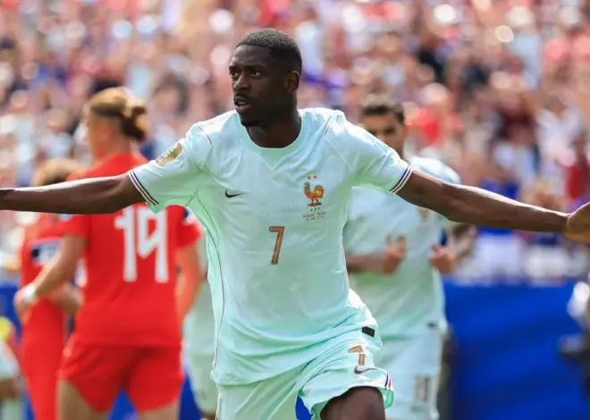 France’s Ousmane Dembélé scores a first-half hat trick in 4-1 win over Norway