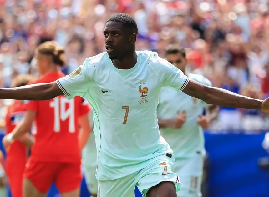 France’s Ousmane Dembélé scores a first-half hat trick in 4-1 win over Norway