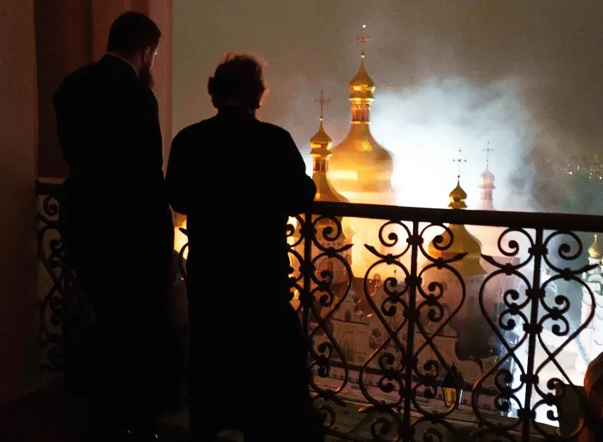 Deadly Russian attacks fuel blaze at centuries-old monastery in Kyiv
