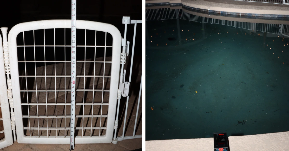 Photos released of the Arizona pool where a toddler who was found alive in the morgue nearly drowned