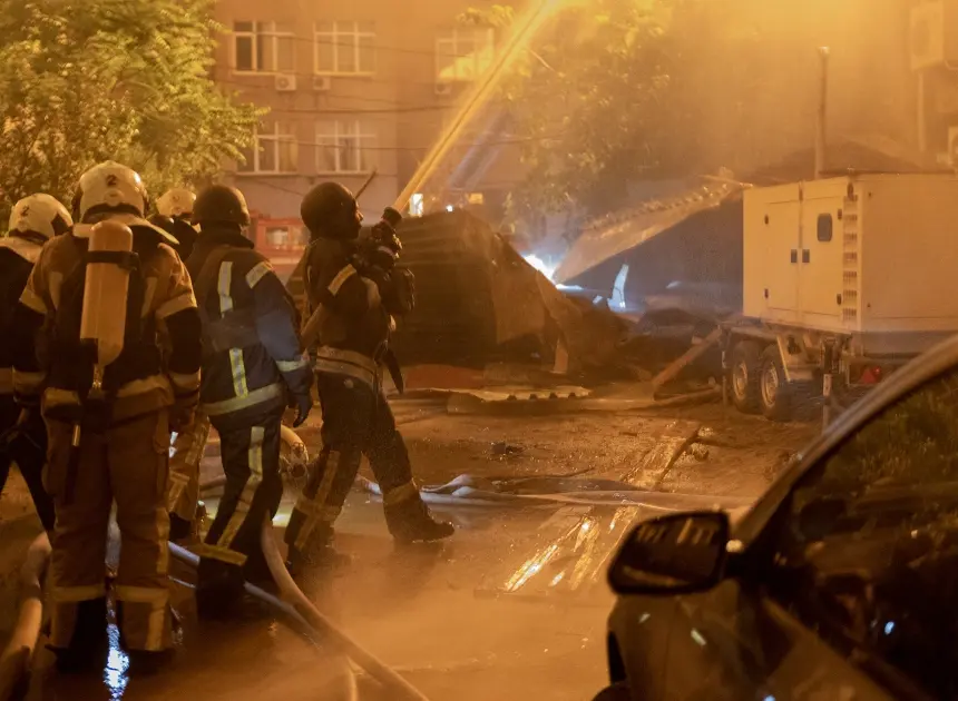 Russian drone, missile attack on Kyiv injures five, hits residential buildings