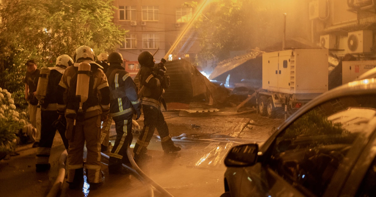 Russian drone, missile attack on Kyiv injures five, hits residential buildings