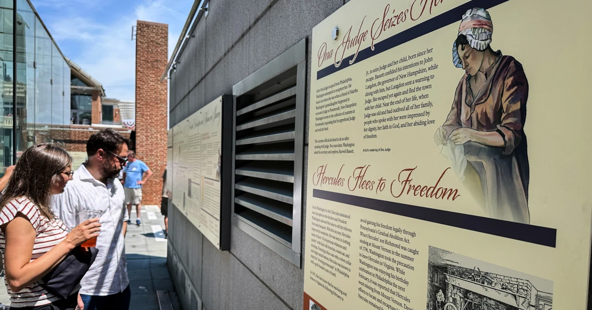 Trump administration replaces slavery exhibition at Washington’s home in Philadelphia