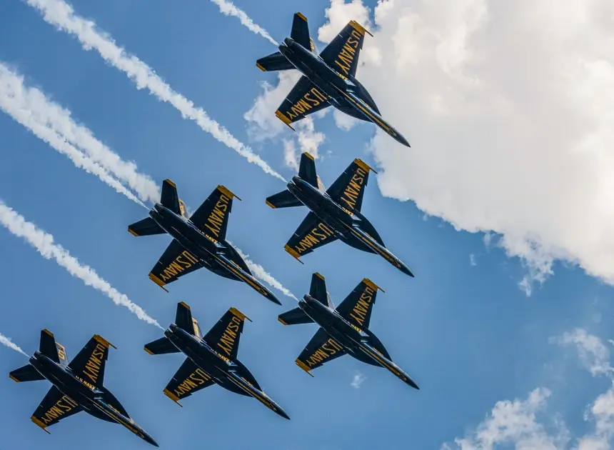 ‘Lowest flying airplane I’ve ever seen’: Blue Angels’ pass over Florida beachgoers sends chairs, umbrellas flying