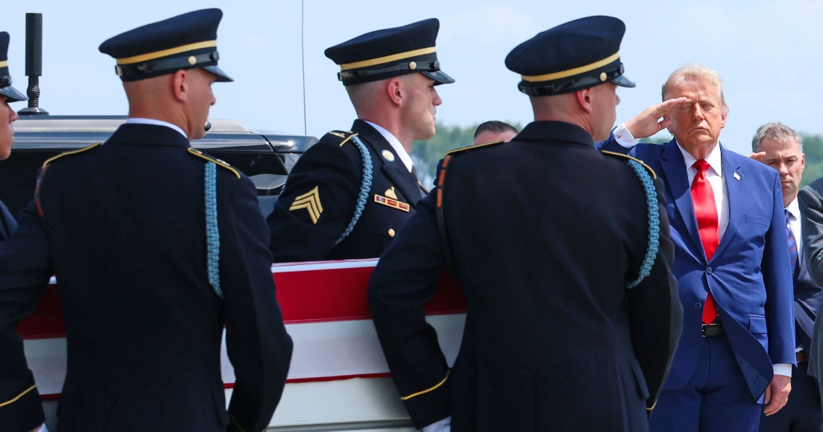 Trump attends dignified transfer of 4 service members killed in Iran attacks since the ceasefire ended