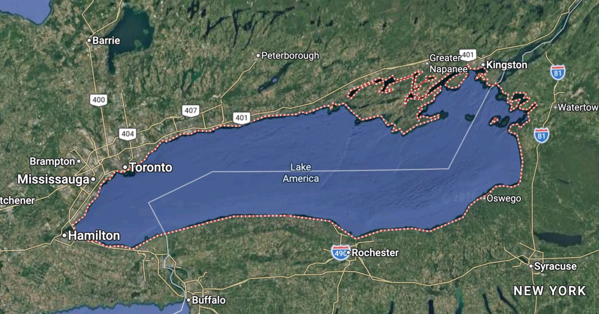 Google Maps will show ‘Lake America’ in U.S., not ‘Lake Ontario’