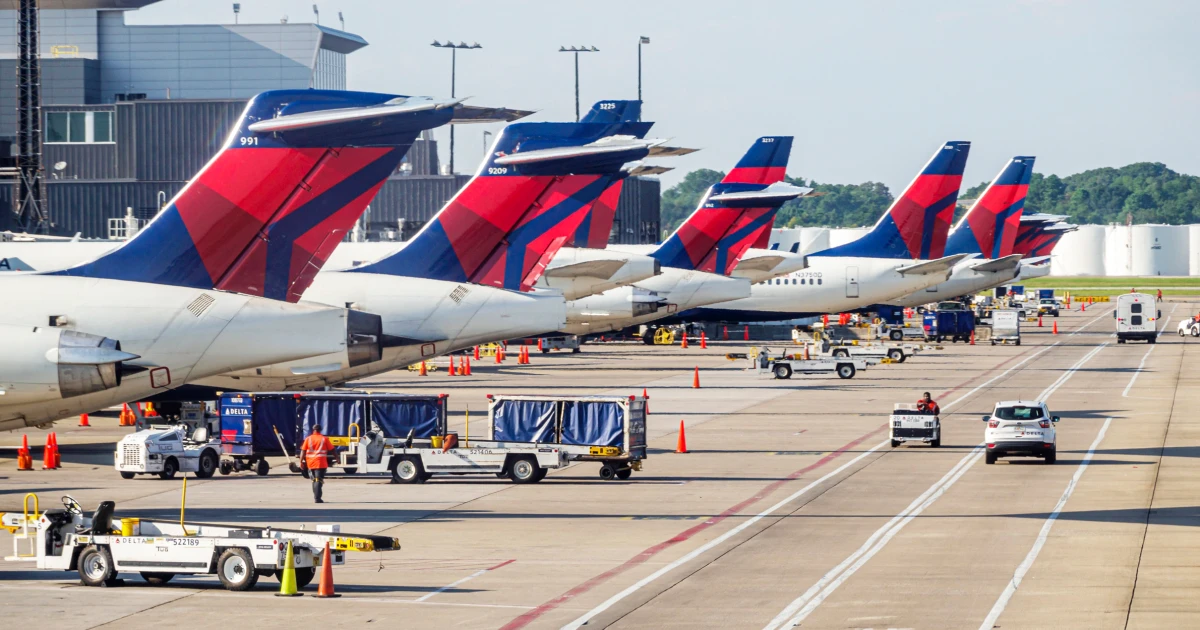Delta passengers evacuated by slide after emergency landing in Atlanta