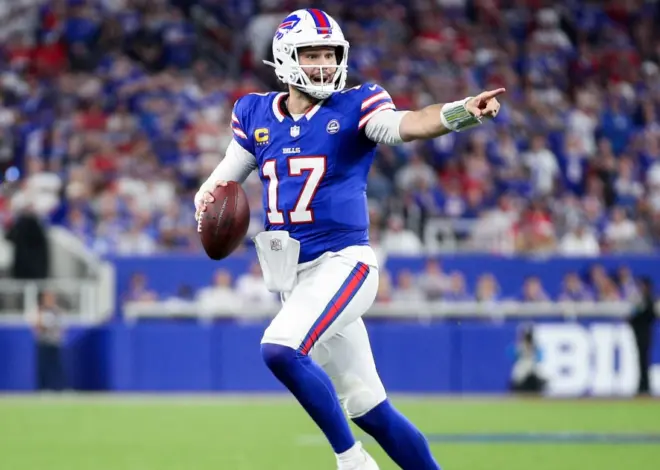 Josh Allen opens the Bills’ new stadium with a 5-TD outing in a 41-31 win over the Lions