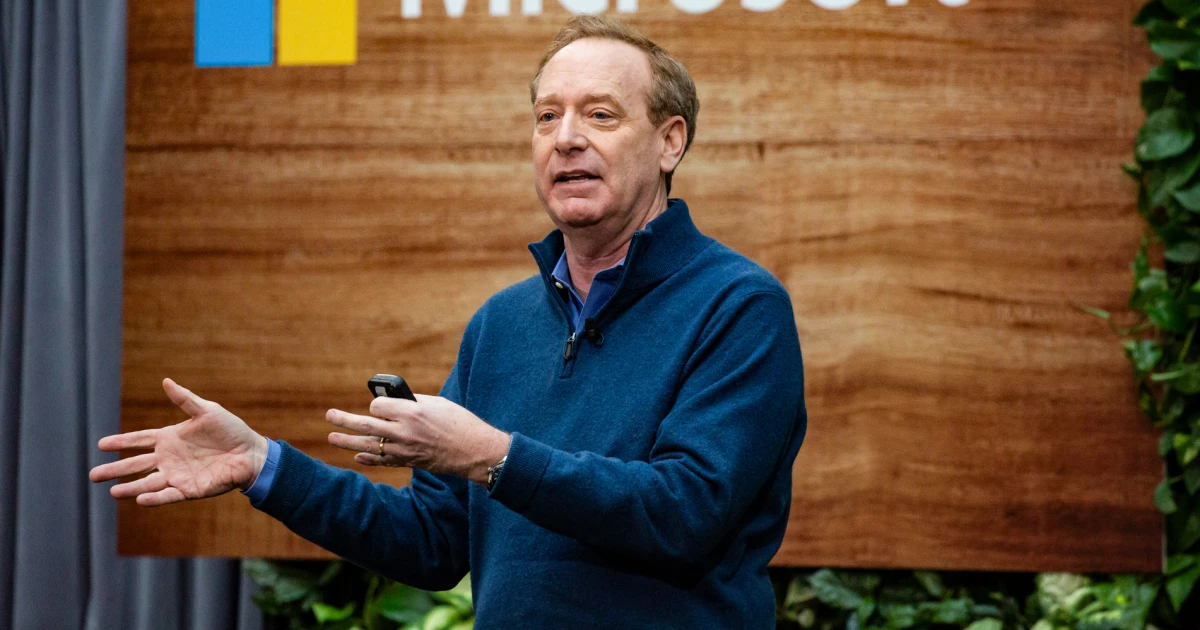 Microsoft president criticizes AI titans racing ahead
