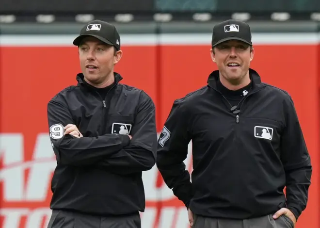 Identical twin brothers team up to umpire their first MLB doubleheader