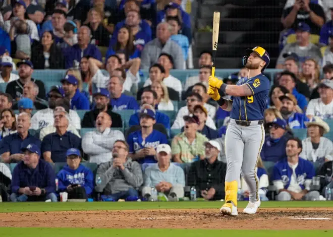 Brewers stun Dodgers with back-to-back homers in 7th inning, take 3-0 lead in NLCS with 6-2 win