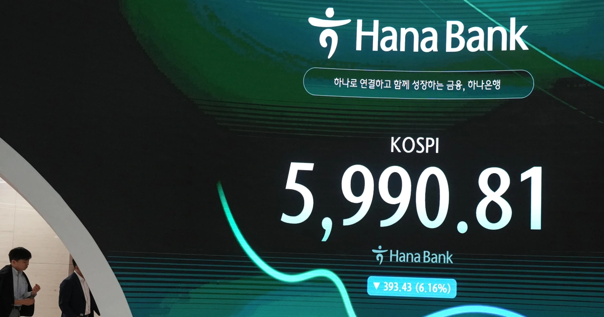 South Korea’s Kospi index sinks more than 7% on semiconductor share sell-off over AI boom worries