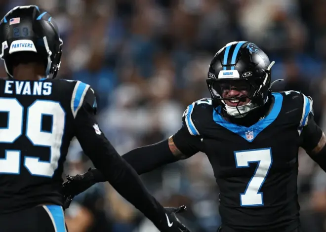 Bryce Young and Tetairoa McMillan connect for 2 TDs to lead Panthers past Lions 32-26